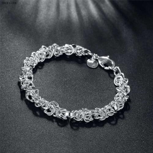 Factory price wholesale Silver color chain bracelet fashion jewelry For men and women cool street style good quality drop ship