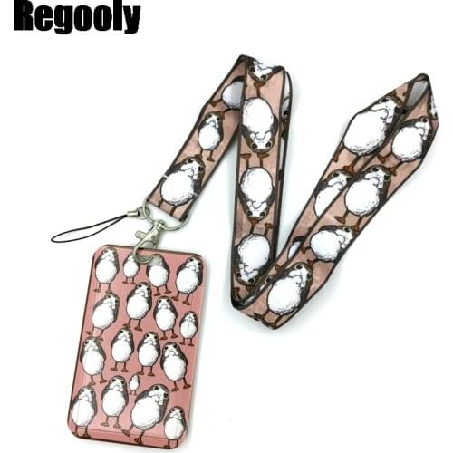 Penguin Anime Lanyard Badge Holder ID Card Lanyards Mobile Phone Rope Key Lanyard Neck Straps Keychain Key Ring