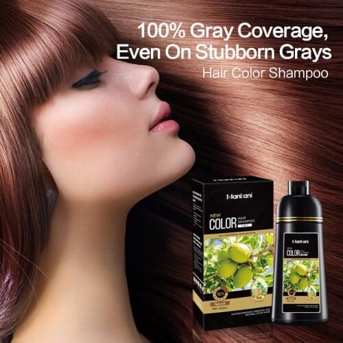 Drop Shipping Fast Dye 5 Minutes Instant Black Permanent Cover Grey Hair 95% Organic Herbal Hair Color Shampoo