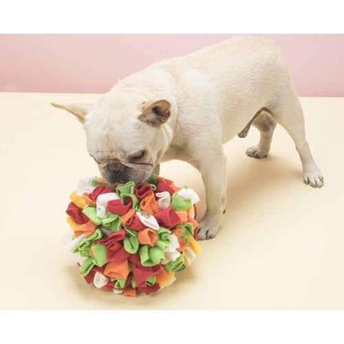 Rubber Dog Sniffing Mat Colourful Hollow Out Dog Training Supplies Puzzle Dog Accessories for Small Dogs Cute Woven Ball Dog Toy