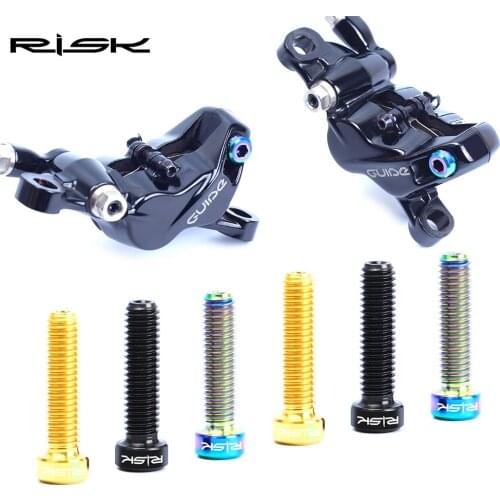 RISK Ti MTB Bicycle Hydraulic Brake Master Cylinder Fixing Screws Hollowed Mountain Bike Brake Cylinder Bolts M6*23.5mm Titanium