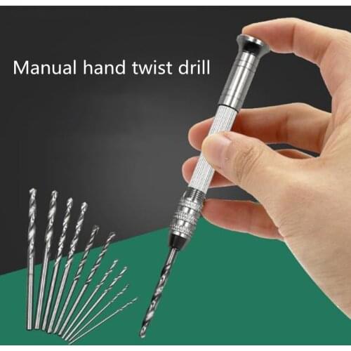1 Set 1.0-3.0MM Aluminum Alloy Hand Drill Manual Drilling Reaming Drilling DIY Jewelry Making Handmade Woodworking Drilling