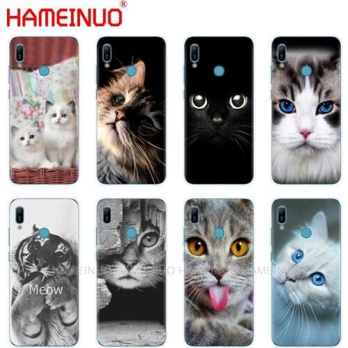 Silicon phone cover case for huawei Y5 Y6 Y7 Y9 PRO PRIME 2019 honor 8s 8a 20 LITE PRO 10i view 20 V20 Cat looks at you