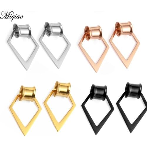 Miqiao 1 Pair Detachable Tunnel Ear Gauges Surgical Steel Ear Tunnels Dangle Stretchers Plugs 6-25mm Body Piercing Jewelry