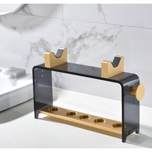 Curling Iron Storage Rack For Dyson Vertical Punch-free Hair Styling Machine Table Stand Countertop Shelf Black Bracket