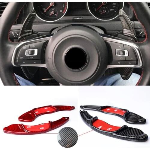 2pcs For Volkswagen Golf 7 GTI MK7 R 2015-17 Sagitar GLI 2016-17 POLO GTi 15-17 3K Carbon Fiber Wheel Shift Paddle