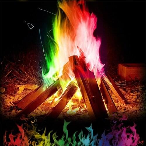 Magic Fire Mystical Magic Tricks Colorful Flames Powder Bonfire Sachet Magicians Pyrotechnics Toy Halloween Christmas Props