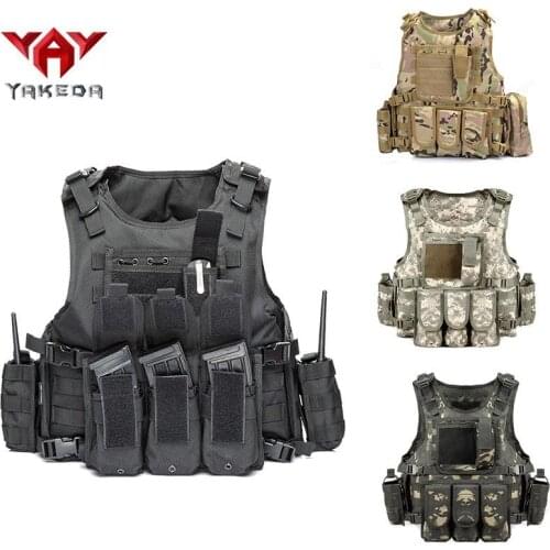 YAKEDA Army Tactical Vest 600D Nylon Camouflage Military / Police Hunting Paintball MOLLE Tactical Gear Plate Carrier Vest