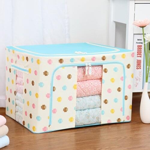 Oxford Cloth Storage Boxes With Window Clothes Socks Quilt Snacks Sundries Organizer Fabric Boxes Household