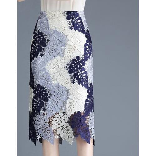 Printed Lace Skirt Women Summer 2021 New High Waist and Mid-length Design Niche Hip Step Skirt Brand Clothes