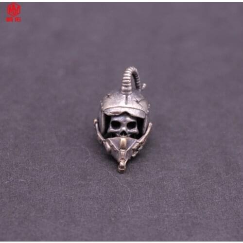 1PCS Hot Sale!!! Brass Skull Warrior Knife EDC Paracord Beads Outdoor Backpack Pendant Survival Parachute Accessories