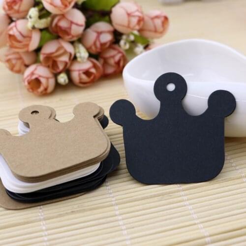 200Pcs/Lot 6x5.5cm Blank Brown Kraft Paper Earring Hang Tags Lables Cardboard Jewelry Earring Display Price Card Tags