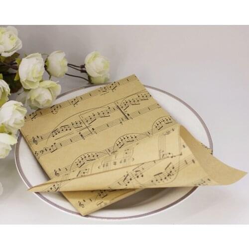 50pcs/set DIY Handmade Kraft Paper Musical Note Candy Boxes Flower Cones Holder Ice Cream Wedding Table Decor Party Gift Box