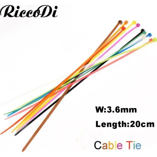 50Pcs/bag 4x200 4*200 3.6mm Width Self-Locking Green Red Blue Yellow Nylon Wire Cable Zip Ties Cable Ties