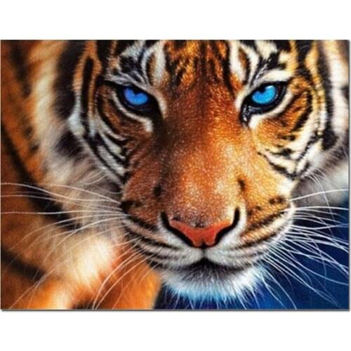 5D Diy Diamond Painting Animal Blue Eyes Tiger Cross Stitch Full Round Rhinestone Diamond Mosaic Embroidery European Home Decor