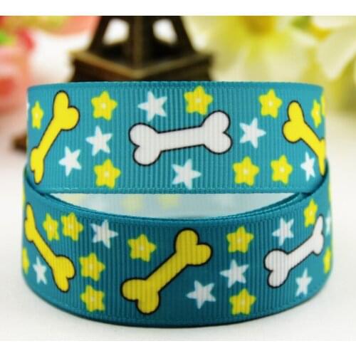 7/8'' 22mm,1" 25mm,1-1/2" 38mm,3" 75mm Dog bone Cartoon Character printed Grosgrain Ribbon party decoration X-01167 10 Yards