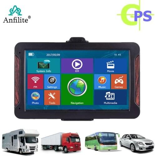 Anfilite 7 inch Capacitive Screen campingcar GPS Navigation 256M 8GB FM Navigator New 2019 Europe Russia Spain Maps