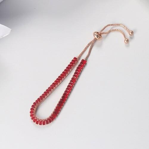 Bracelets For Women Luxury Square 2*4 mm Multicolor Zircon Wholesale Wedding Bride Adjustable Bracelet Jewelry DZH015