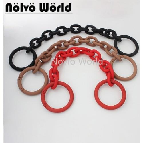 1-5-20pieces 4 colors 50cm length 9.0mm 42*32mm hot sale resin meterial chains with spring rings for handbag purse accessories