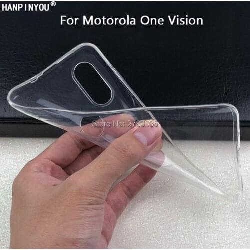 For Motorola One Vision / P50 6.3" Slim Crystal Clear Transparent Soft TPU Back Case Protection Skin Camera Protect Cover