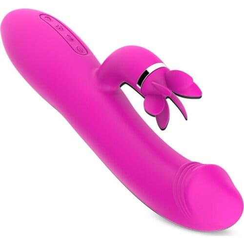 Dual Vibrator Licking Rotating Vibrator G-Spot Rabbit Couple Sex Toys Female Sex Tools Multi-Frequency Masturbator for Couples