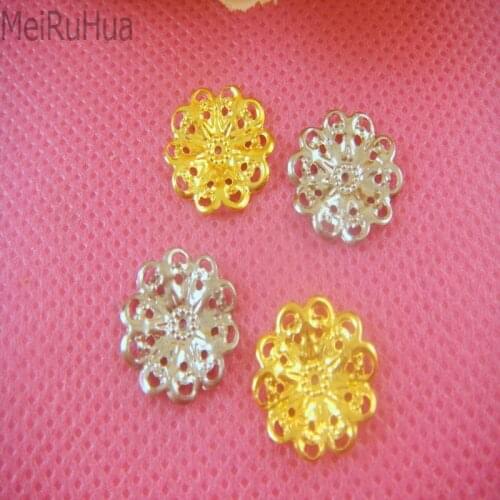 50 pieces/lot 12mm with Metal Filigree Flowers Jewelry Accessory DIY Components Findings