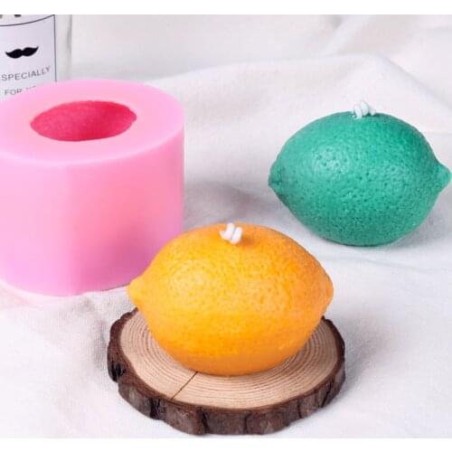 Fruits Soap Silicone Mold Lemon Plaster Crafts Mould Round Shape Soap Candle Making Molds