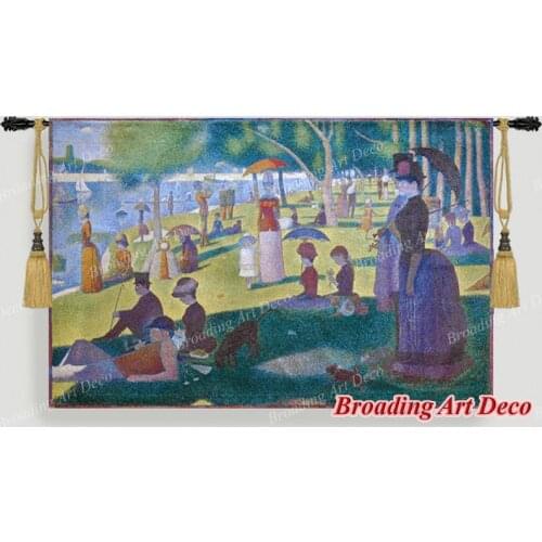 A Sunday on La Grande Jatte 1884 Jacquard Weave Tapestry Wall Hanging Gobelin Home Art Decoration Aubusson Cotton 100% 139*92cm