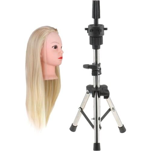 Synthetic Hair Mannequin Head With Tripod Holder Stand For Training Display