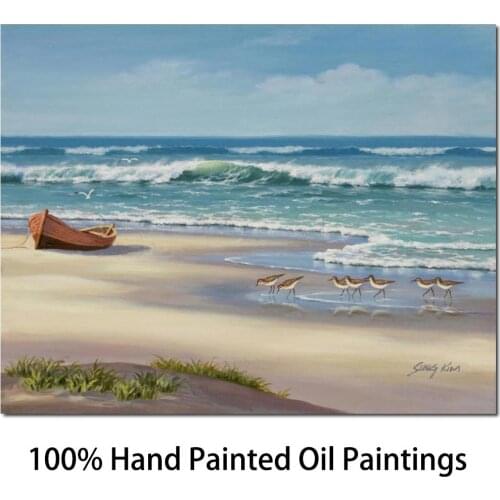 Decoration oil painting Sandpiper March II landscape art canvas wall pictures for living room