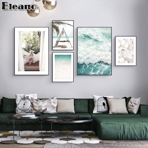 Canvas Painting Seascape Poster Sandy Beach Aesthetic Living Room WALL HOME DECOR Nordic Canvas Print Picture