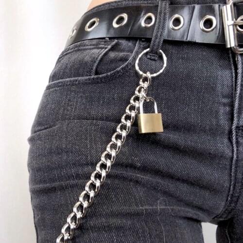 Cool Earth Phants Zipper Chain Belt Hip-Hop Chain Street Cool Earth Chic Wind for Both Men Women Disco Bar Hanging Phants Zipper