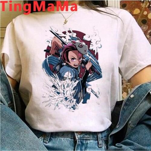 Demon Slayer Kimetsu No Yaiba Tanjirou Kamado summer top top tees women streetwear summer top clothes harajuku kawaii