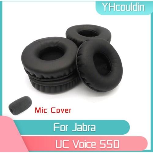 YHcouldin Earpads For Jabra UC Voice 550 Duo / Mono / MS Headphone Accessaries Replacement Wrinkled Leather