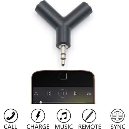 New 3.5mm One Minute Two Headphones Y-type Audio Adapter Converter Splitter