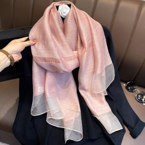 New Women Pure Color Silk Scarf Simple Wool Scarves Winter Warm Neckerchief Luxury Lurex wedding Shawl Gift Officelady Scarf