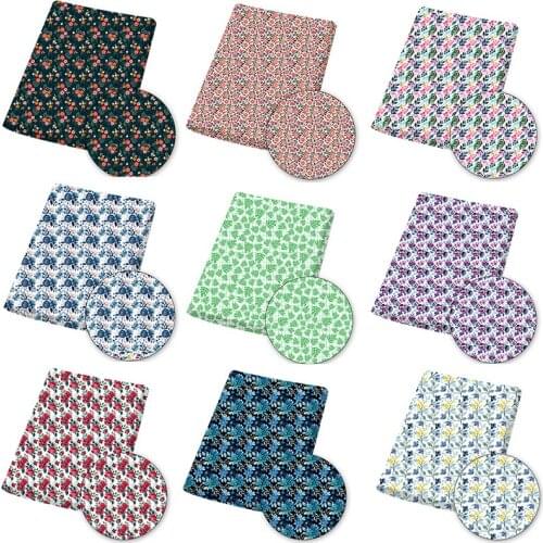 Polyester Cotton Fabric Printed Cloth Fabrics Flower Serie Sheet For DIY Dress Handbag Quilt Sewing Materials 45*145cm/pc