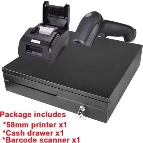 Pos hardware package 58mm Thermal Printer and cash drawer and barcode scanner