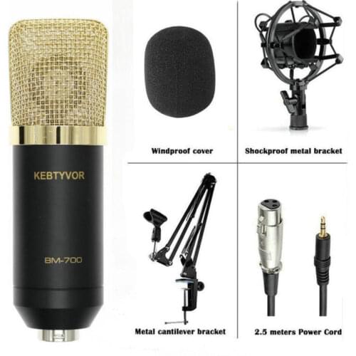 Bm 700 Professional condenser microphone for computer audio studio vocal Rrecording karaoke Mic Sound card