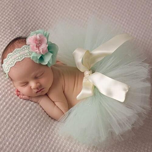 Newborn Photography Props Infant Costume Outfit Princess Baby Tutu Skirt Headband Baby Photography Prop Baby Clothing Set Cute