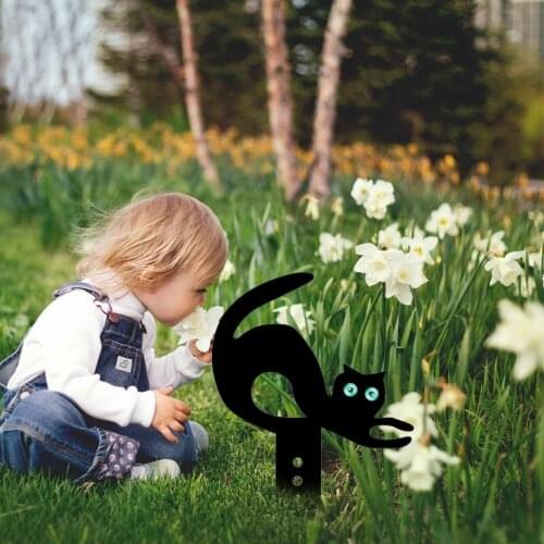 Garden Cat Shaped Lawn Plaques Stakes Acrylic Backyard Decoration for Home Garden Decor Signs Yard Decor Pathway Patio Ornaments