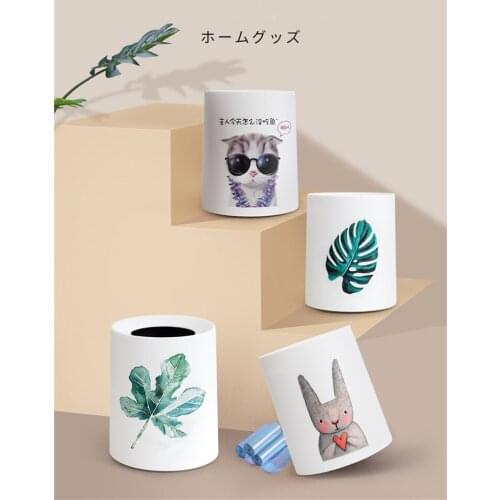 Nordic Plastic Matte Waste Bin Kitchen Garbage Dust Bin Storage Bucket Paper Basket Home Office Trash Can Without Lid 8L/12L