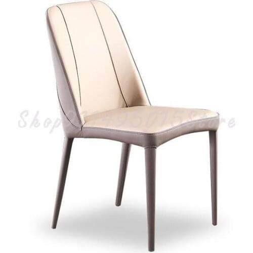 Nordic Light Luxury Dining Chair Home Modern Minimalist Restaurant Designer Desk Leather Stool High-end Dining Table Chair