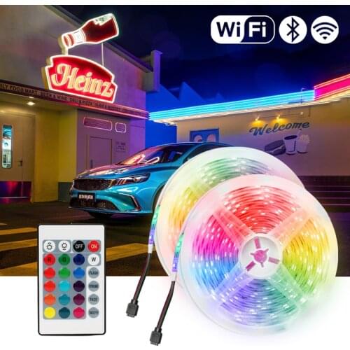 RGB LED Strip 12V Lights Bluetooth WiFi Luces Led DC 5050 SMD2835 Flexible Waterproof Tape Diode Remote Control Light For Room