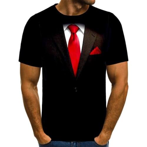 UNEY Cheating Suit T Shirt For Men US Size Funny Shirt Top Tees 3D Pattern Short Sleeve Tops Interesting Paint Tee