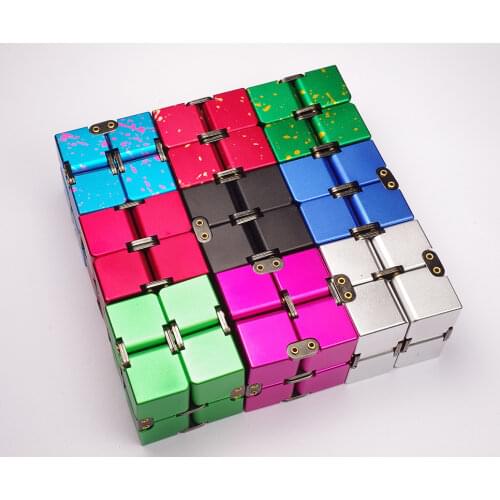 High Quality Metal Infinity Cube Finger EDC Anxiety Stress Relief Magic Cube Blocks Children Kids Funny Toys Best Gifts