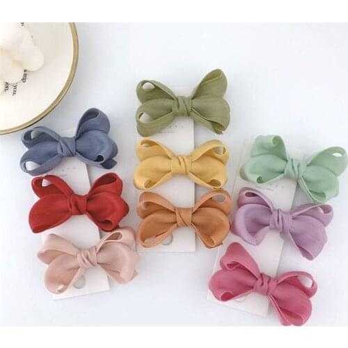 10pcs/lot Kids hair bows clips Children Toddler Girls Soft Cloth bow clips Barrettes Hairgrips Headwear Hair Accessories