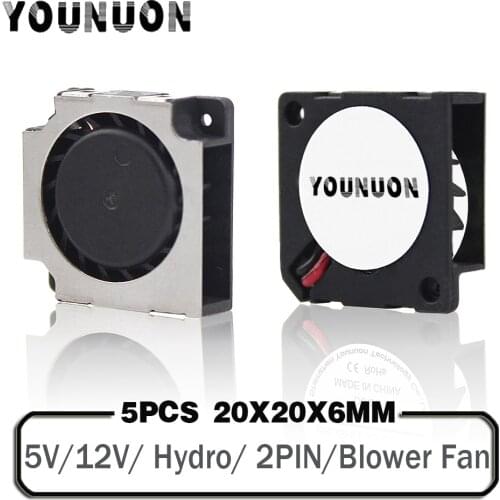 5PCS 5V 12V 20x20x6MM Turbo Blower Fan 2cm 20mm 2006 Mini Blower Cooling Cooler Fan 2006 Turbo Blower Radiator Fan Hydraulic