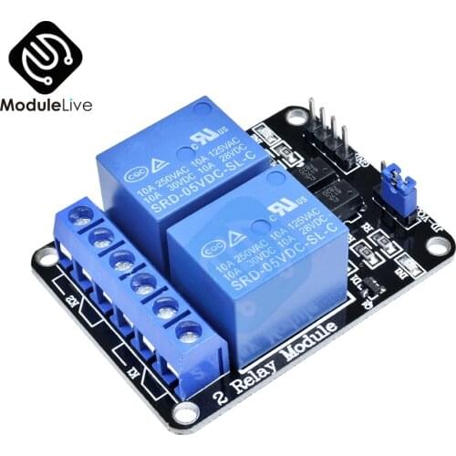 5PCS 5V 2CH 2 Channel Relay Module Board With Optocoupler For Arduino 8051 AVR PIC DSP ARM MSP430 TTL Logic AC 250V 10A DC 30V