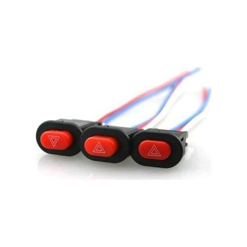 50pcs New motor cycle Motorcycle Double Flash Dangerous Lamp Mini Switch with 3 Wires Built-in Lock